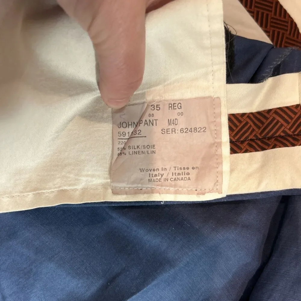 Paul Stuart John Pants Trousers Linen Silk